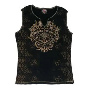 Harley-Davidson | Tops | Y2k Harley Davidson Cheetah Gold